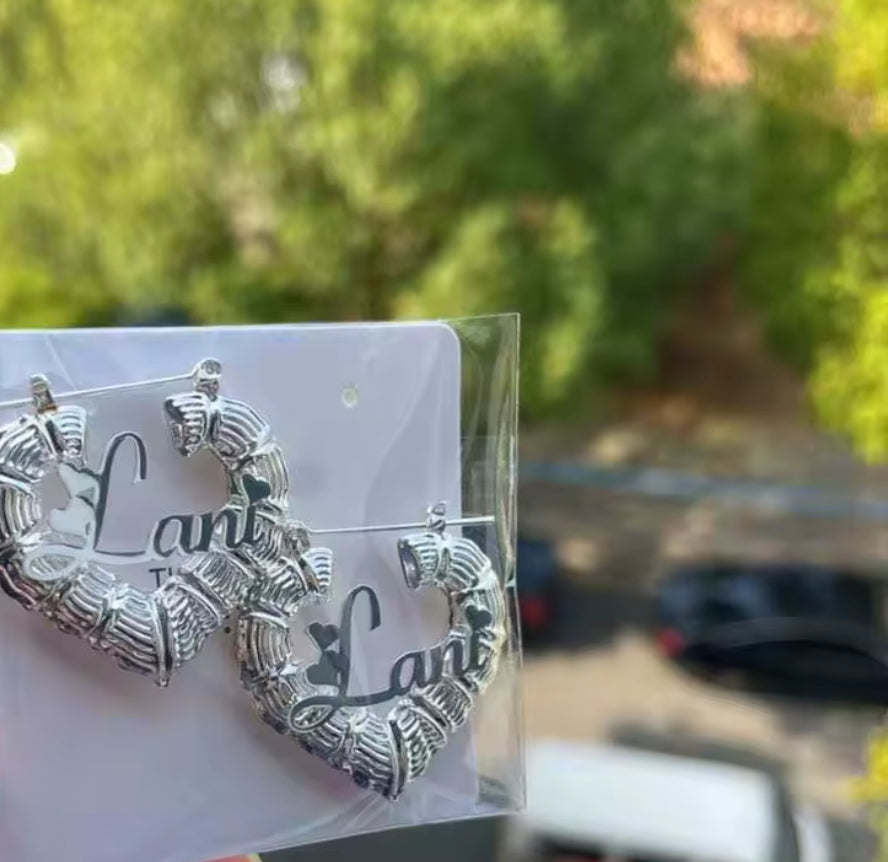 Personalized Name Heart Shape Earrings