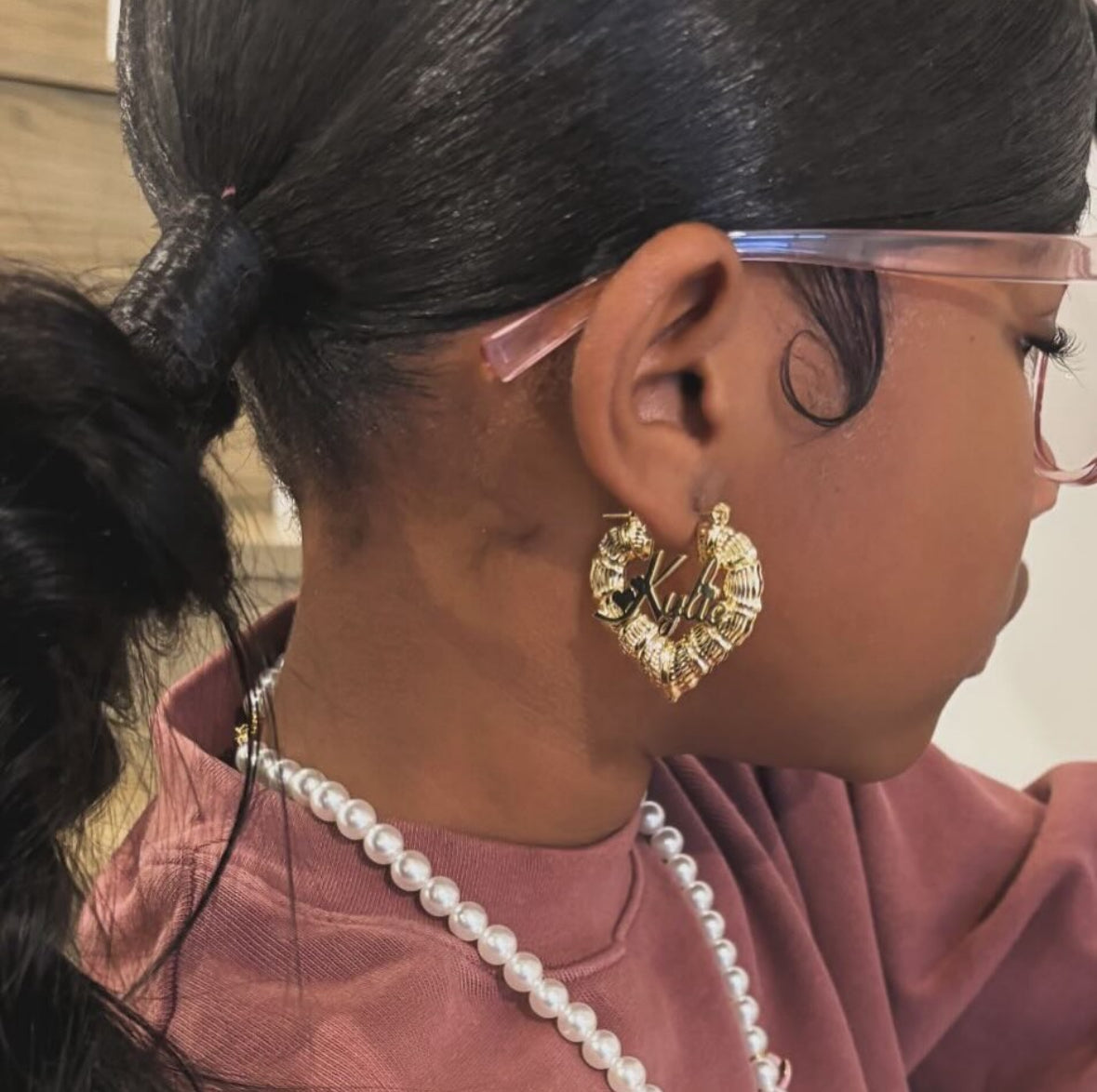 Personalized Name Heart Shape Earrings