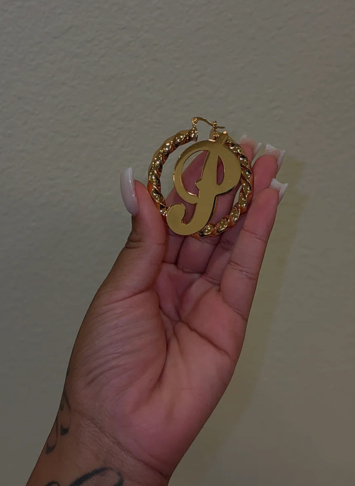 Custom Initial Hoop Earrings