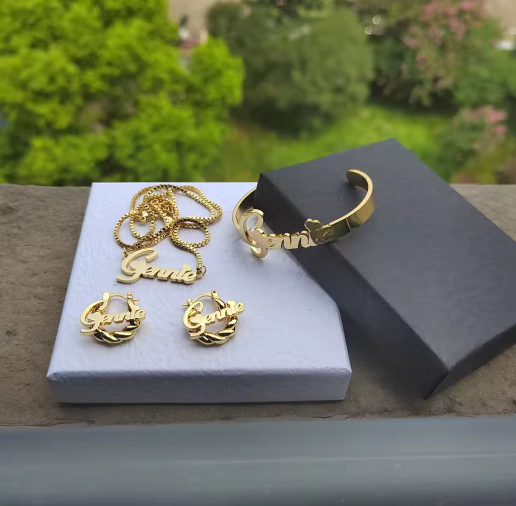 Personalized Custom Name Earring Set