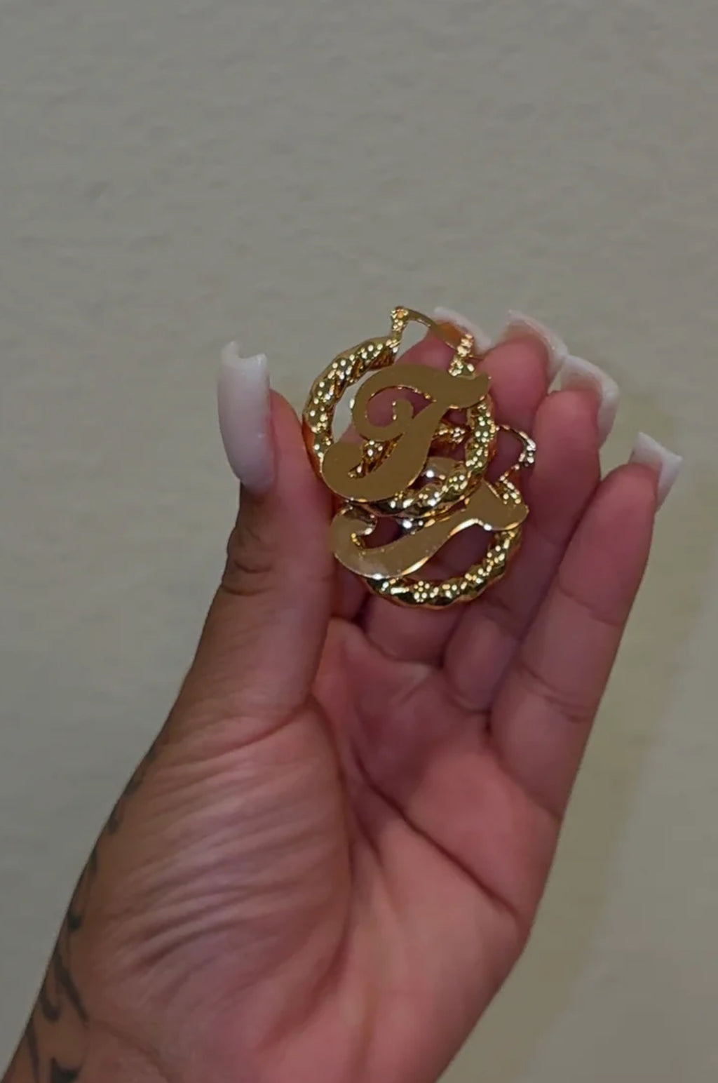 Custom Initial Hoop Earrings